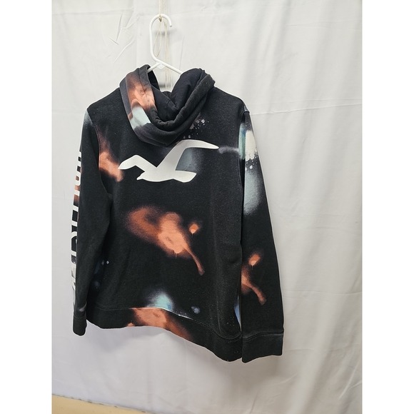 Hollister Men's Black Hoodie with Red and Blue Paint T-Shirt Spellout Birds L - Picture 13 of 13